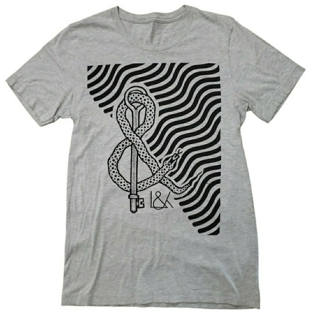 LOCK AND KEY Snake Grey Graphic T-Shirt | Small